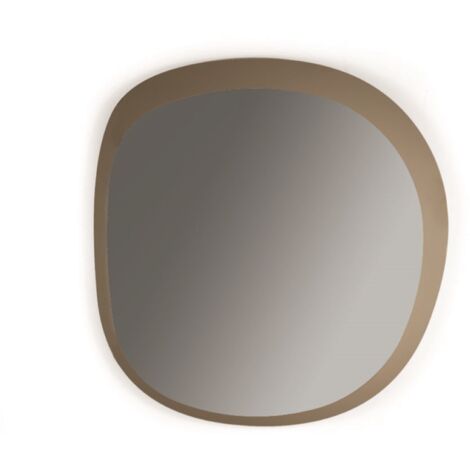 Specchio sagomato 120x123 cm FILL con cornice Bronzo e vetro Fume'