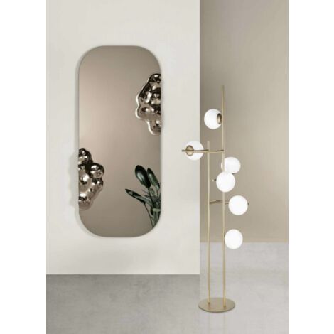 Specchio sagomato CROWN Bronzo con inserto in vetro mosso