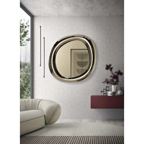 Specchio sagomato MOVE 108x120 cm con cornice curva Bronzo