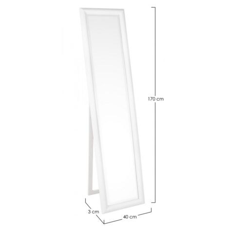 Specchio sanzio da terra con cornice in legno shabby bianco h 170 cm bagno e soggiorno