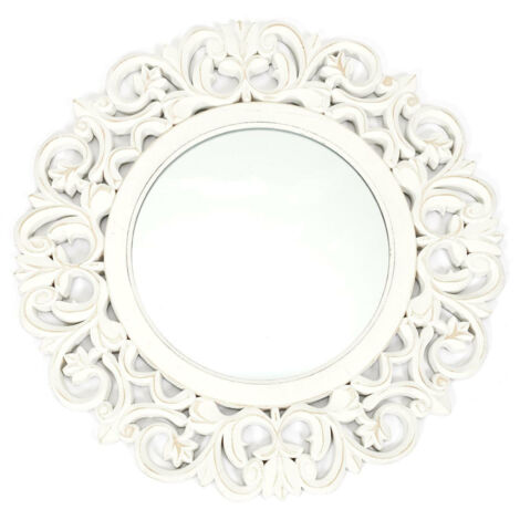 Specchio scolpito, bianco, stile Luigi XIV, ANTICATO