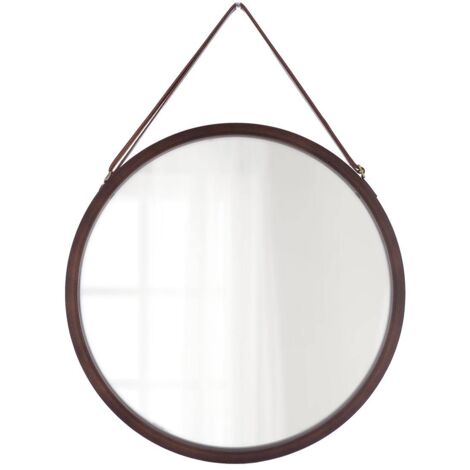 Specchio sospeso in bambù di 38 cm di diametro - marrone - Tendance