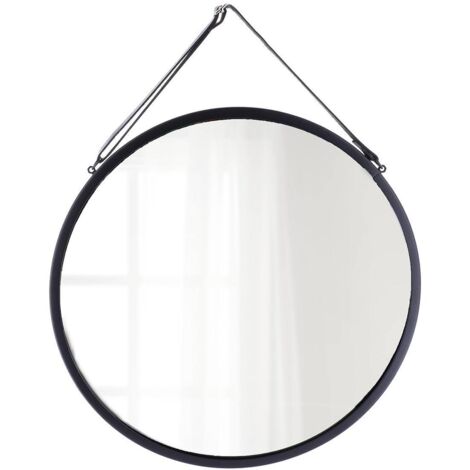 Specchio sospeso in metallo di 38 cm di diametro - nero - Tendance
