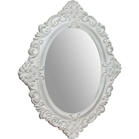 Specchio Specchiera da Parete e Appendere finitura bianco anticato.