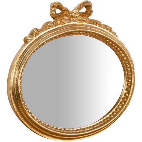 Specchio Specchiera da Parete e Appendere in legno finitura foglia oro anticato L28xPR3xH27 cm Made in Italy