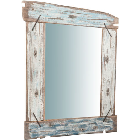 Specchio Vintage da Parete Biscottini Specchio da Parete 60x60x3 cm Made in Italy Specchio Legno massello da Parete Specchio Bagno e Camera 