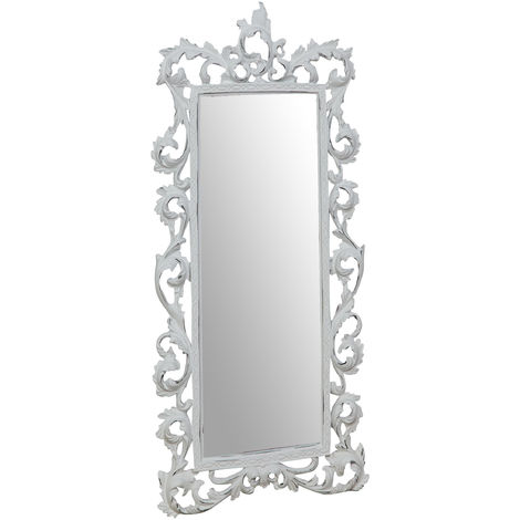 Specchio Specchiera da Parete e Appendere L23xPR2xH50 cm finitura bianco anticato.