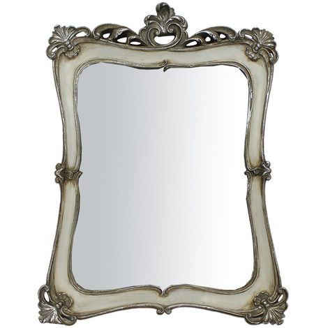 Specchio Specchiera da Parete e Appendere L40xPR4xH54 cm finitura oro/bianco anticato.