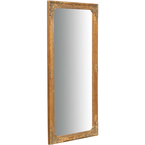 Specchio Specchiera da parete e appendere verticale/orizzontale L35xPR4xH82 cm finitura oro anticato