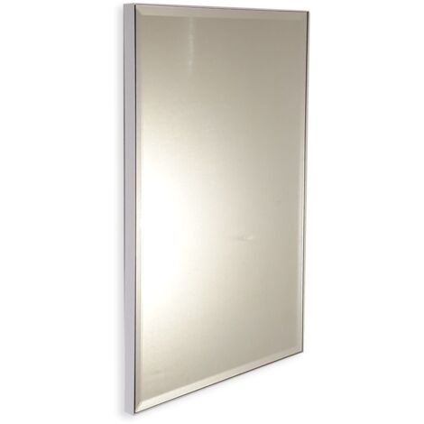 Specchio su misura con cornice bianca e perimetro bisellato  fino a 60 cm  fino a 100 cm