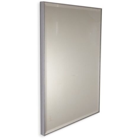 Specchio su misura con cornice in alluminio e perimetro bisellato fino a 110 cm fino a 90 cm