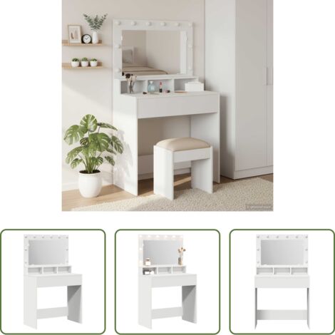 Specchio - Tavolo da Trucco Bianco 75,5 x 41 x 135 cm Legno multistrato