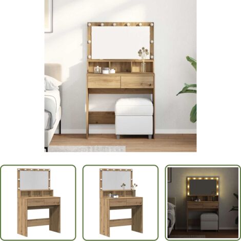 Specchio - Tavolo da Trucco Rovere artigianale 80 x 41 x 134,5 cm