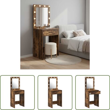 Specchio - Tavolo da Trucco Rovere fumé 50 x 41 x 135 cm Legno multistrato