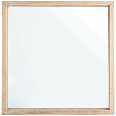 Specchio tiziano con cornice in legno shabby naturale 42 x 42 cm da bagno e soggiorno
