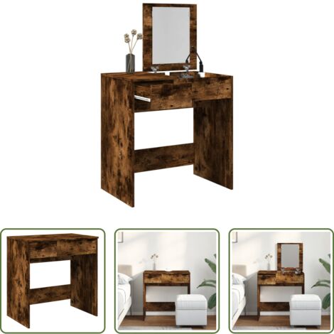 Specchio -  Toeletta con Specchio Rovere Fumo 73x46,5x120 cm