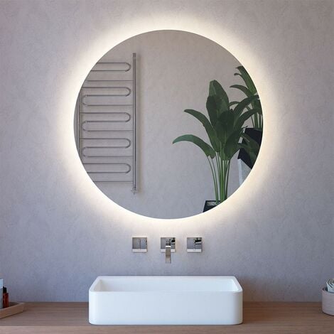 INBAGNO Specchio tondo 90 cm a filo lucido con illuminazione perimetrale a LED