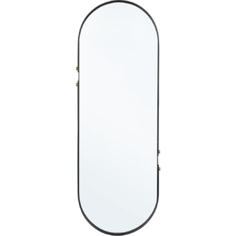 Specchio Tondo Acciaio Nero Moderno da Parete 66 cm - DAMON