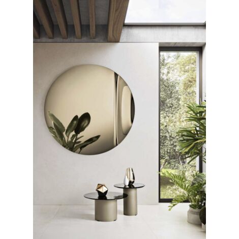 Specchio tondo con onda D150 cm SPIN Bronzo