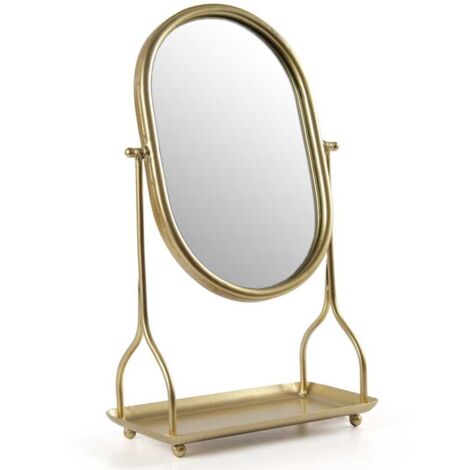 SPECCHIO TONDO DA ARREDO 31X16X53 CM IN COLORE ORO