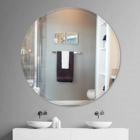 BUJOG Specchio da bagno con luce a LED Specchio da toeletta a semicerchio  Specchio senza cornice fissato al muro Specchi retroilluminati