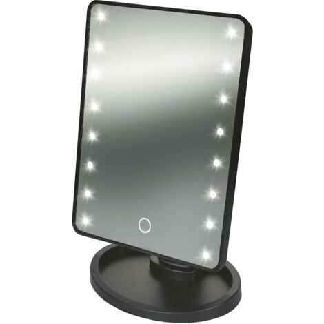 SPECCHIO TRUCCO 16 LED NERO