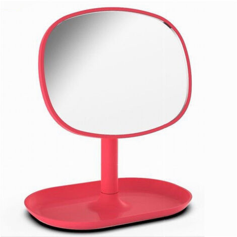 Specchio Trucco Tavolo 19.5 Cm Arredo Bagno Casa Con Vassoio Make Up Fuxia 69907