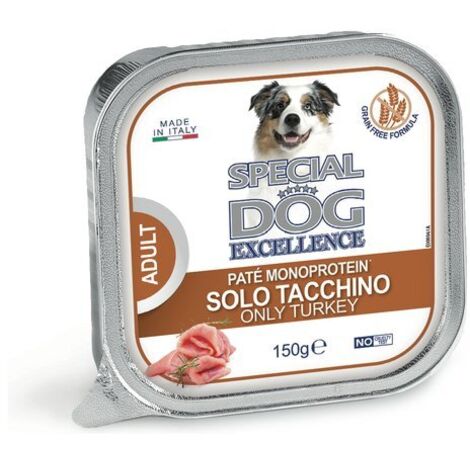 Special Dog Paté Monoprotein Tacchino 150 g Cibo per Cani Qualità Italiana