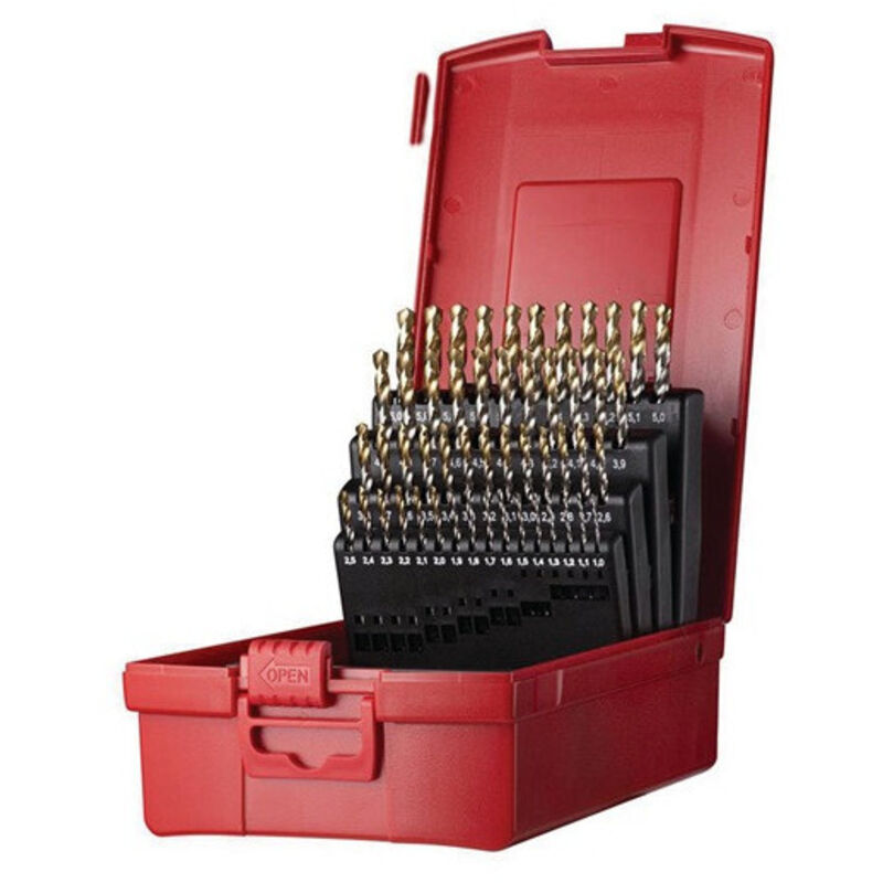 Dormer - Jeu de Foret hélicoidaux A095 din 338 TypN D.1-6x0.1mm hss 51 unités coffret plastique.