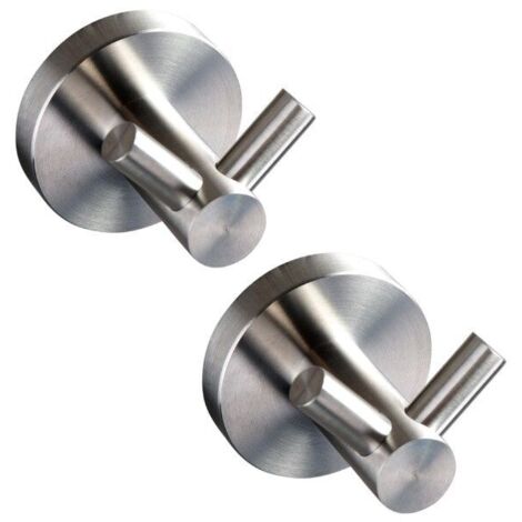Special towel holder with two stainless steel hooks, bathroom hook holder, coat hook for towels (stainless steel) MUMU