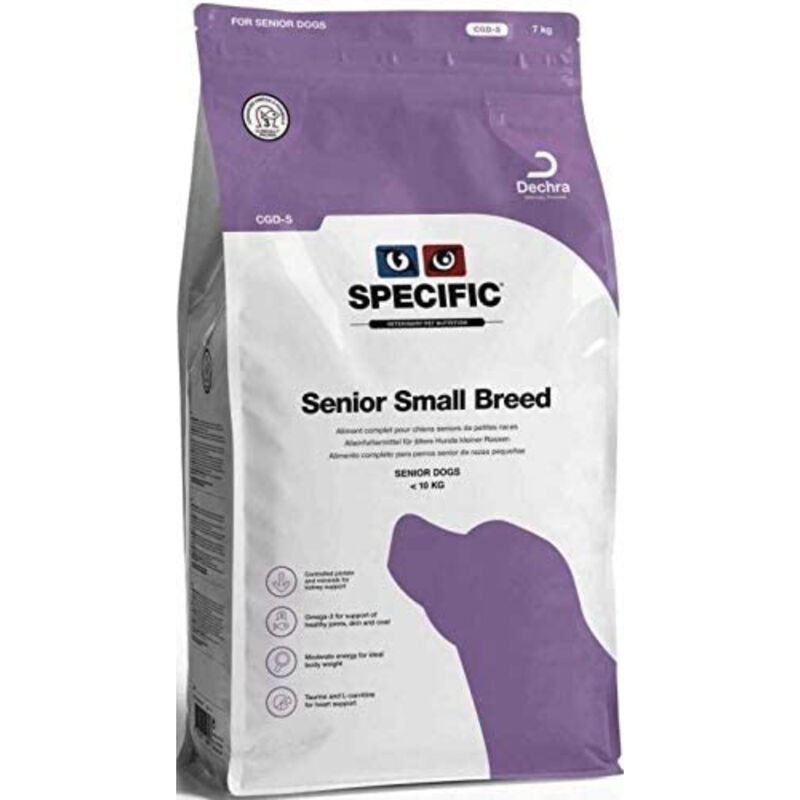 

Pienso para Perros Mayores/Baja Actividad Razas Mini SENIOR SMALL BREED CGD-S, 1 kg - Specific