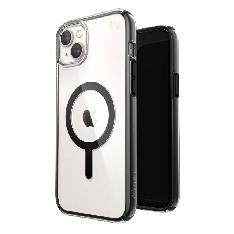 Presidio Perfect-Clear avec Impact Geometry + MagSafe - Coque iPhone 15 Plus / 14 Plus avec revêtement microban (Transparent / Noir) - Speck