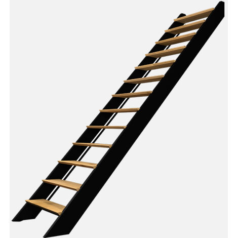 SPECTRA – Scala dritta in legno con LED integrati, nera