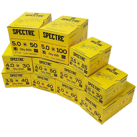 Spectre 25 - 100mm Pozi Countersunk Wood Screw Trade Pack (1800 Pieces)