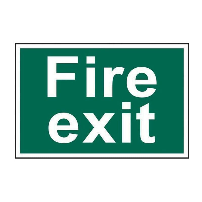 Scan - 1502 Fire Exit Text Only - pvc Safety Sign 300 x 200mm SCA1502