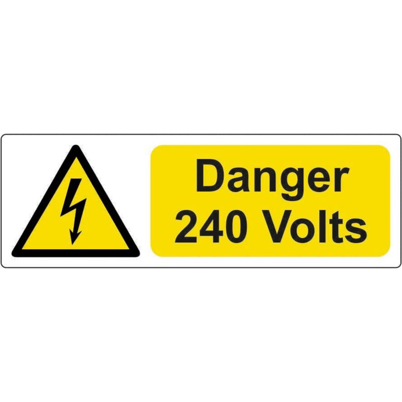 Spectrum Industrial - Danger 240 Volts Safety Sticker (25 Pack) - 75 x 25mm