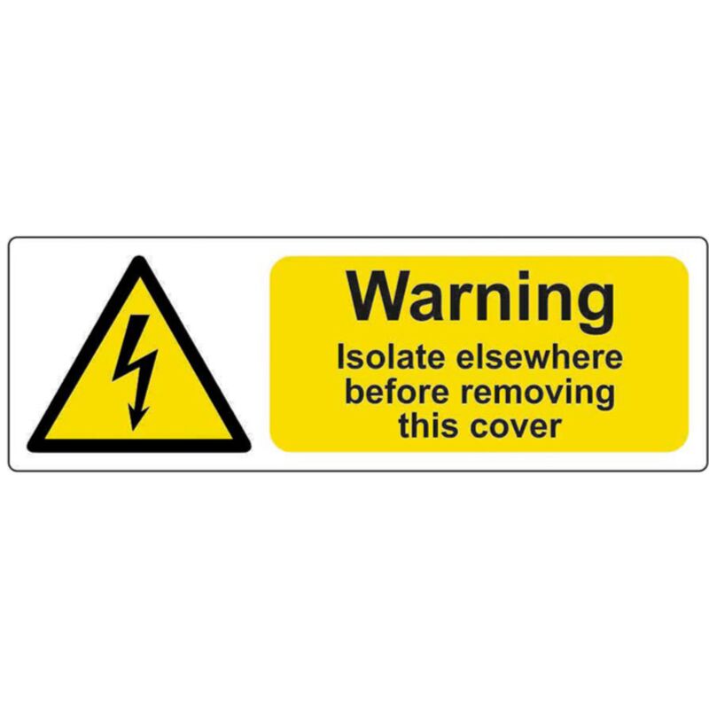 Spectrum Industrial - Warning Isolate Elsewhere Safety Sticker (25 Pack) - 75 x 25mm