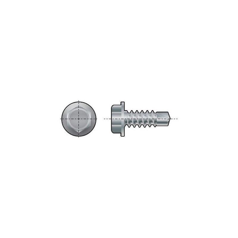 Qualfast - ST4.2X16MM sn Self-drill Hex Washer Screw bzp- you get 25