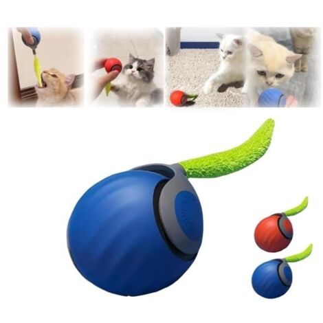 Speedy Tail 2.0, Speedy Tail Cat Toy, Indoor Cat Moving Toy Bouncing Rolling Ball with Tail, USB Rechargeable Cat, Speed Adjustment
