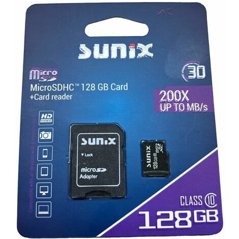 Speicherkarte MicroCARD microSDHC Karte 128GB Class 10 UHS-I mit Adapter bis zu 200 MB/s
