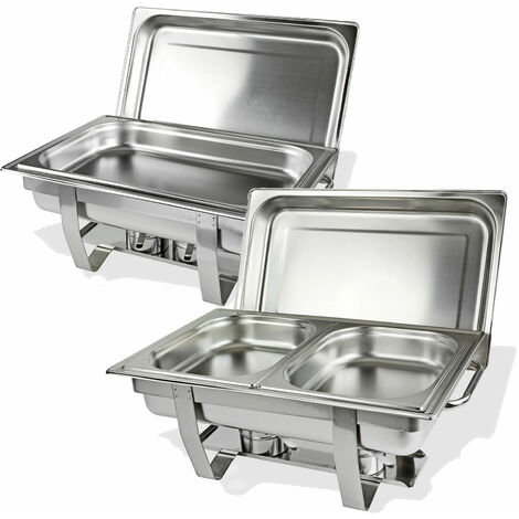 Speisenwärmer Set Warmhaltebehälter Chafing Dish (1 Schale + 2 Schalen)