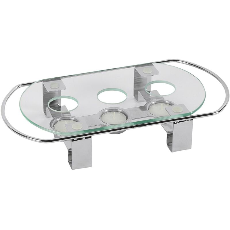 APS - Speisenwärmer 3 flammig Glasplatte 34x18x6cm