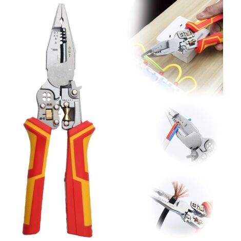 Spellafili professionale - Spellafili multifunzione 9 in 1 - Strumento di crimpatura per spelare, crimpare, tagliare, tirare, avvolgere, tagliare