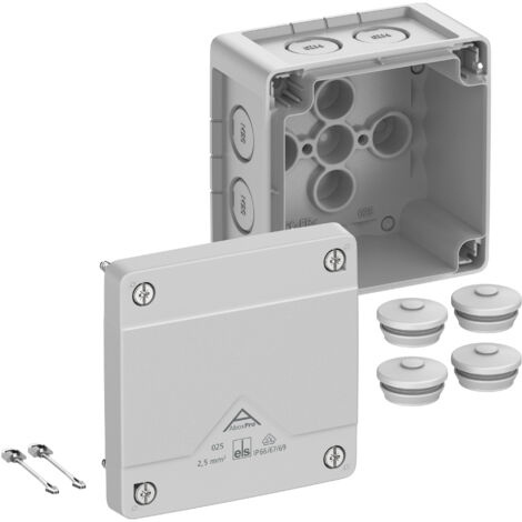Spelsberg Abzweigkasten, Schutzart IP66/IP67/IP69, max. 2,5², Schlagfestigkeit IK09, Schutzklasse II, Ui 1000V AC, Ui 1000V DC, DLG, DNV, VDE, halogenfrei, 40240001