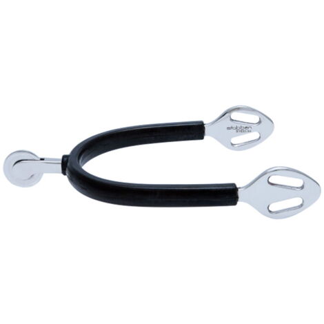 Speroni inglesi rivestiti in gomma con rotella liscia 30 mm