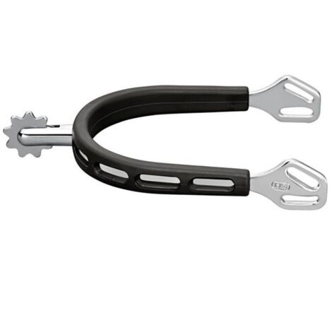 Speroni inglesi ultra fit extra grip in acciaio ricoperto in gomma con gambo 30 mm e rotella dentata