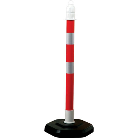 Sperrpfosten PP rot/weiß D.63mm z.Aufstellen m.Öse