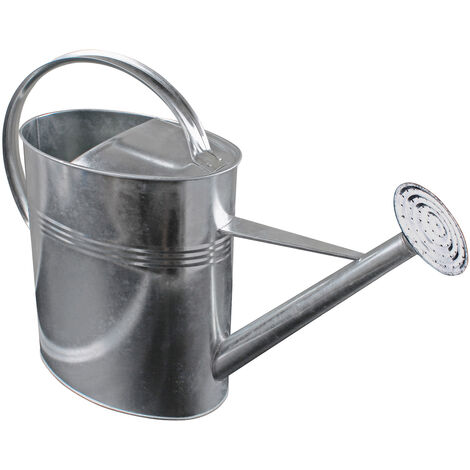 Spetebo – Arrosoir galvanisé 10 litres – Pomme de douche dévissable – Dimensions 54 cm – Pour arrosage intérieur et extérieur