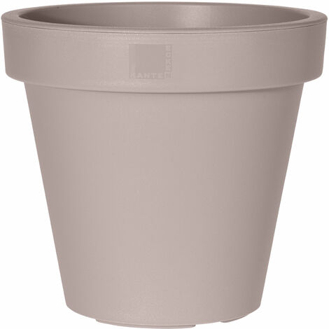 Spetebo – Bac à fleurs en plastique Ø 48 cm – Résistant aux intempéries – Couleur beige – Pour intérieur et extérieur
