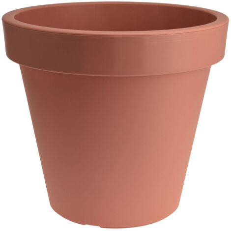 Spetebo – Bac à plantes en plastique Ø48 cm – Couleur terracotta – Résistant aux intempéries – Jardinière décorative pour intérieur et extérieur